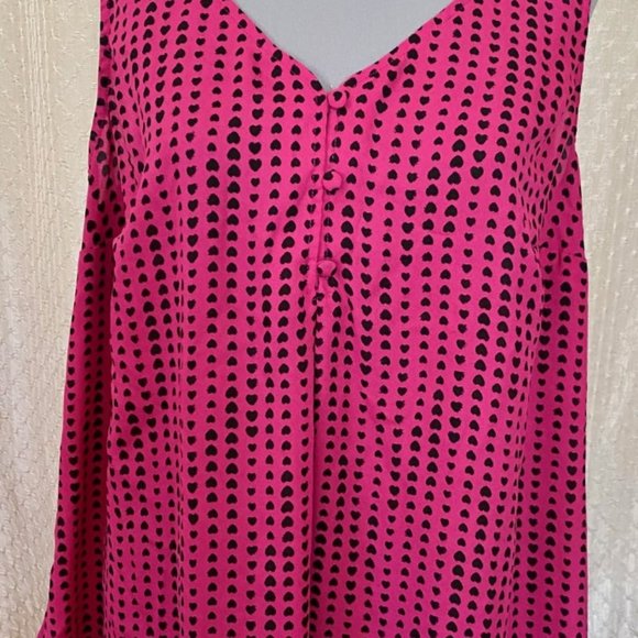 Pink & Black Sheer Torrid Top w/Faux Leather Trim - Picture 8 of 12